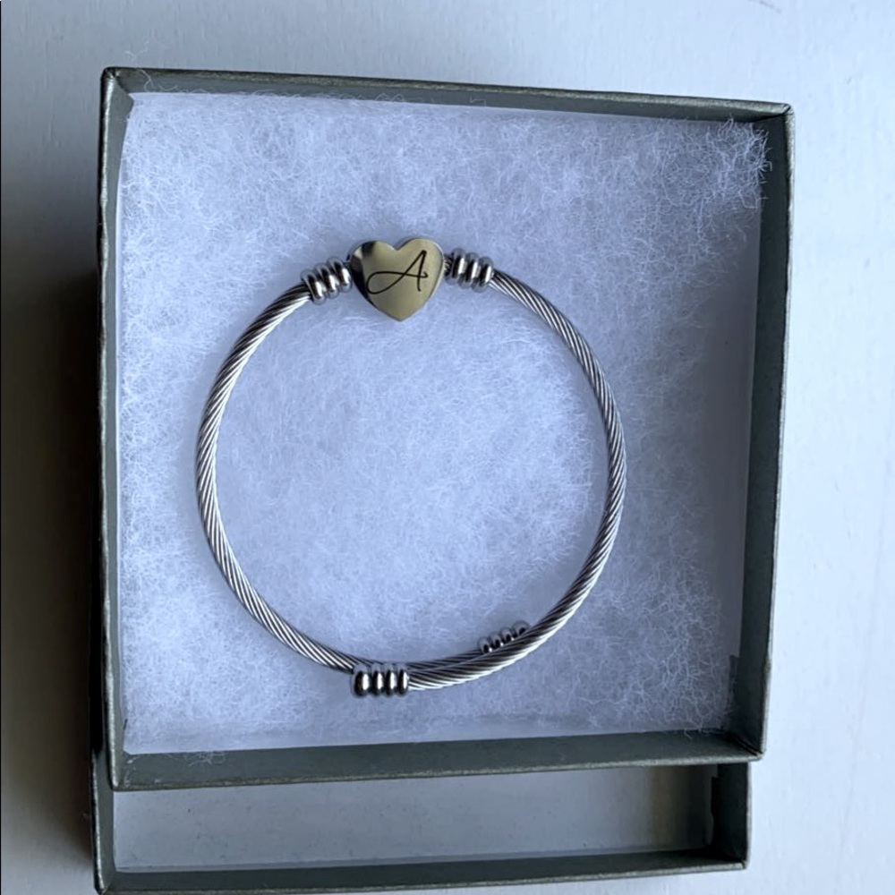 Silver Letter A Charm Bracelet
